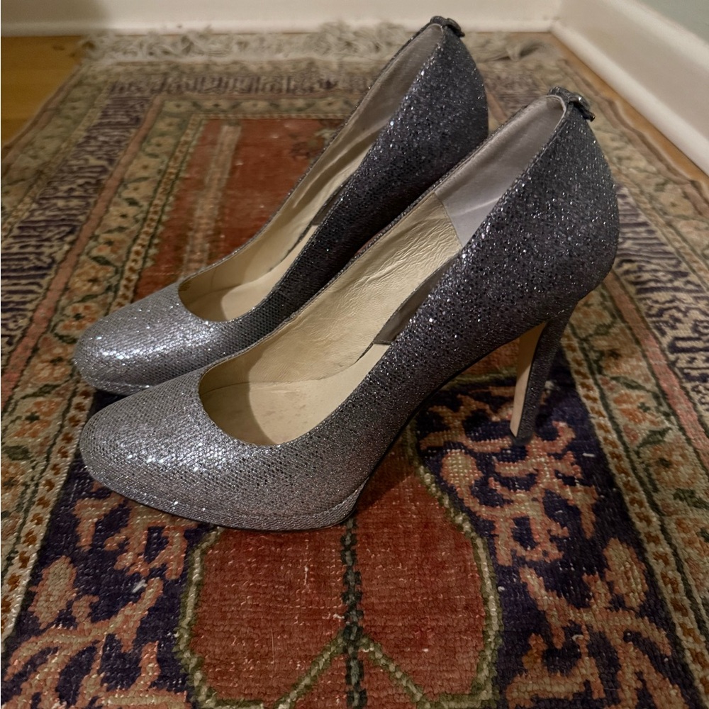 Silver Ombré Glitter High Heel Pumps